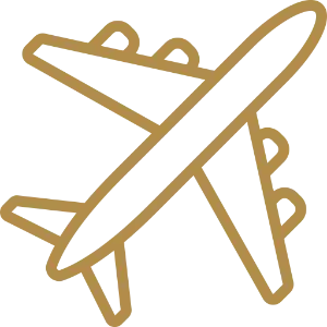 Airplane icon representing airport transfer service