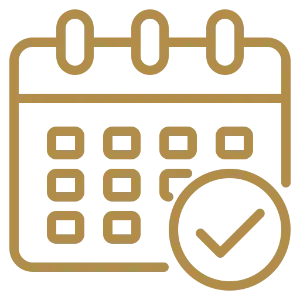 Calendar icon representing scheduling, availability and easy booking