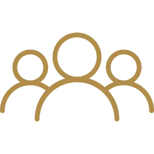 Icon of people representing families, groups and satisfied customers